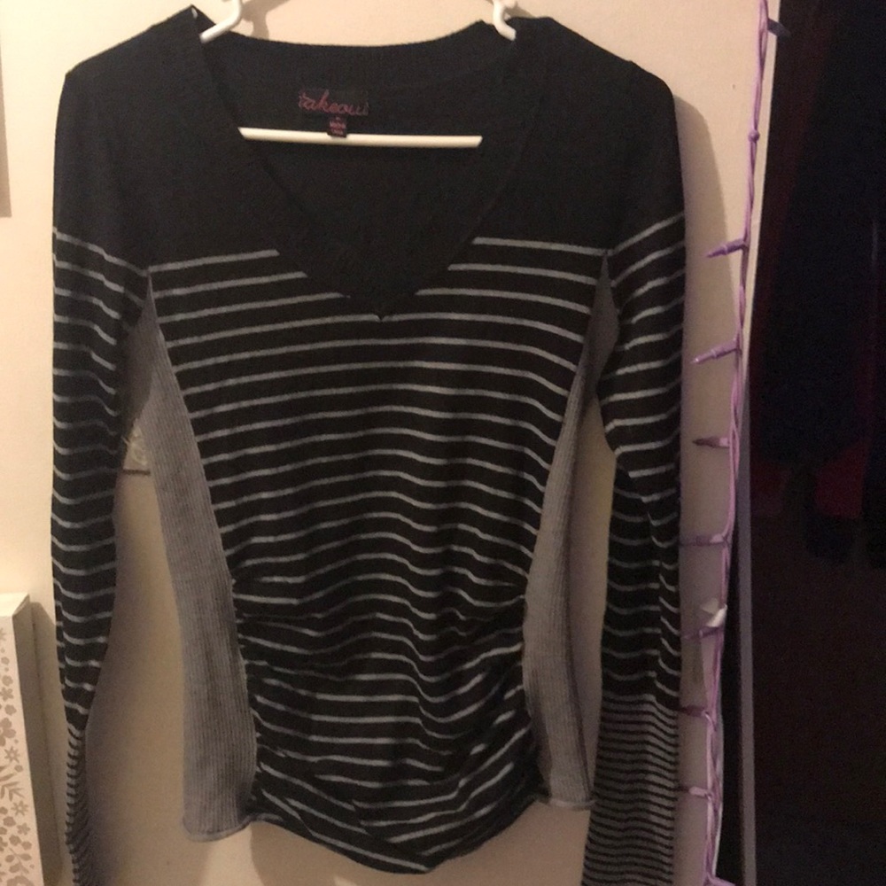 2 SWEATERS  both form fittings .. v necks